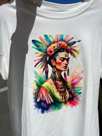 T-shirt Frida Kahlo – Imprimé Artistique Taille Unique