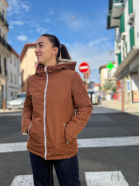 Veste Imperméable Réversible à Capuche – Chocolat