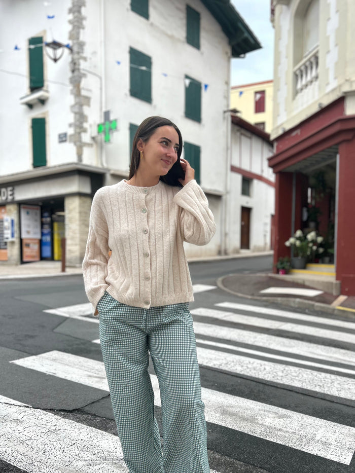 Gilet tout doux Ecru - Taille unique