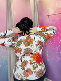 Pull Fleuri Printanier - Orange - SIA