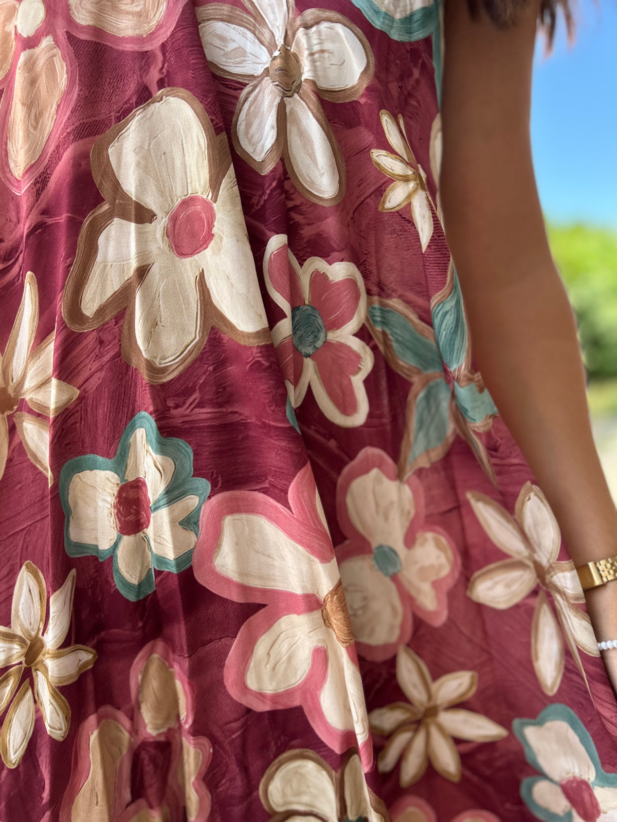 Robe Fleurie Bretelles – Taille Unique