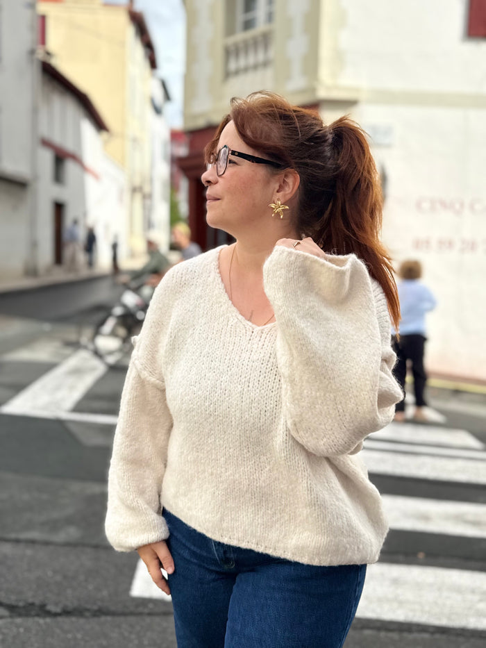 Gros pull en maille - Ecru
