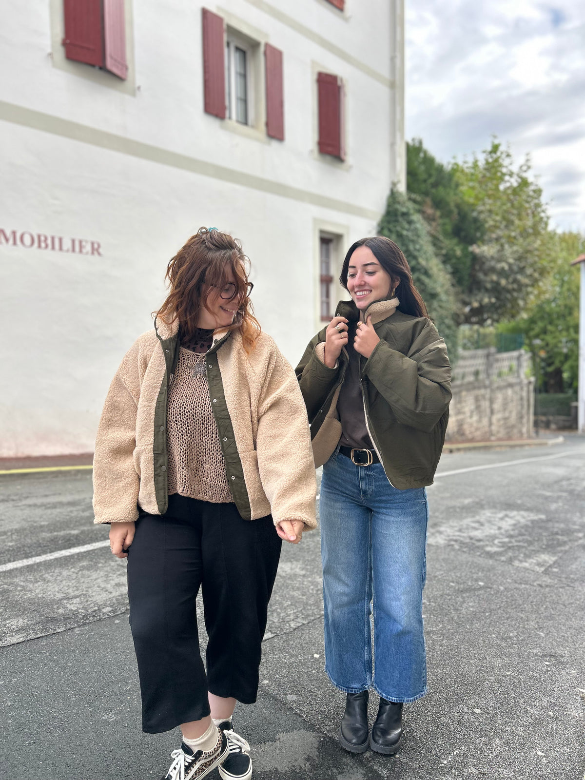 Bomber réversible teddy & imperméable kaki femme