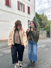 Bomber réversible teddy & imperméable kaki femme