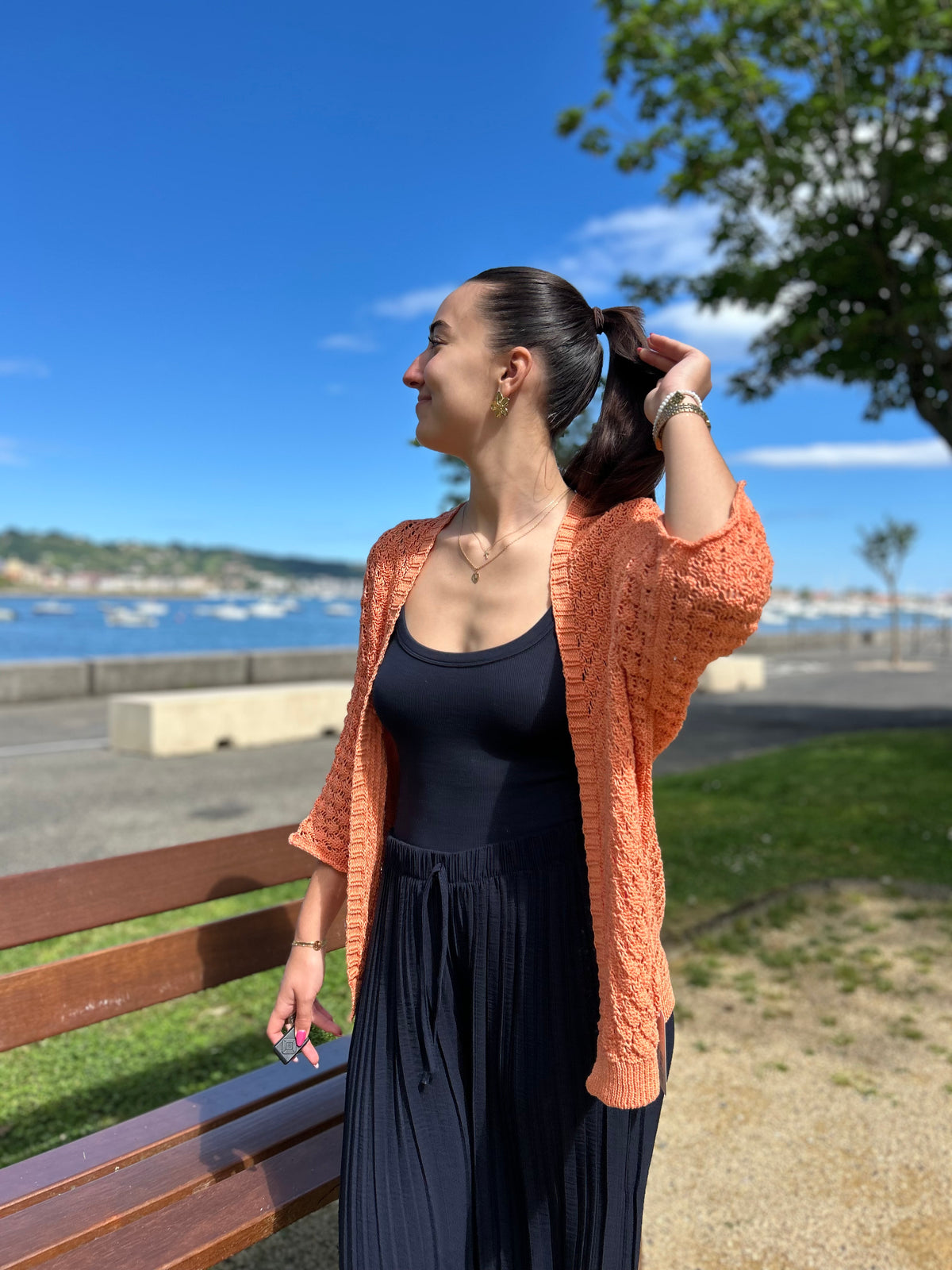 Gilet Mi-long en Maille | Taille Unique
