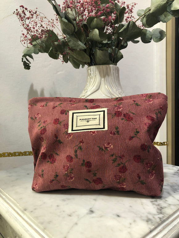 Trousse de toilette rose à motif