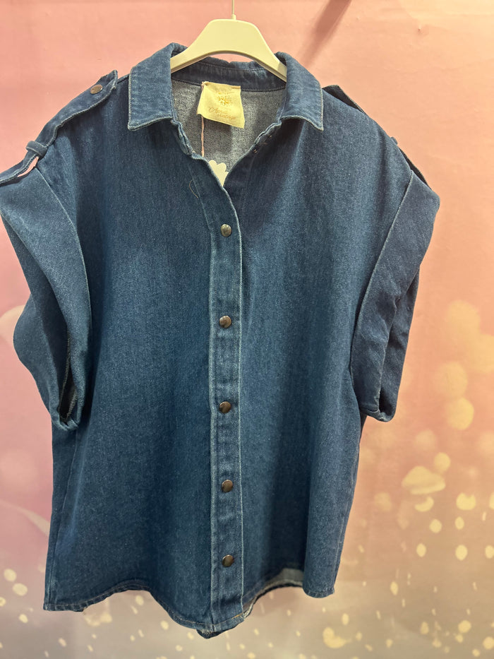 Veste jean sans manches