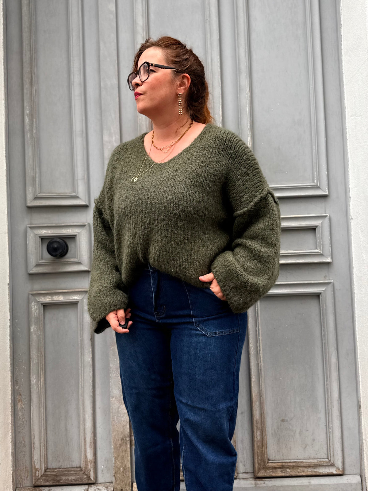 Jean large femme bleu – coupe loose