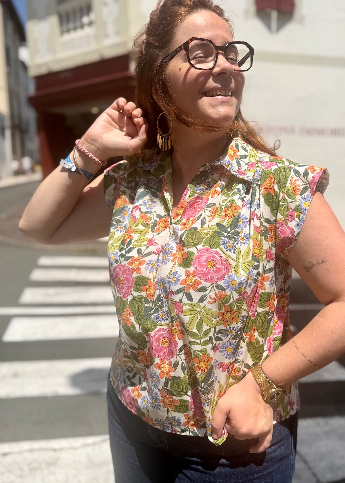 Blouse Coton Imprimée – Taille Unique