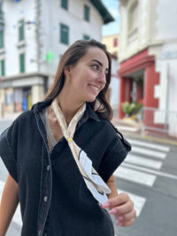 Foulard - soie - avec attache - plusieurs couleurs