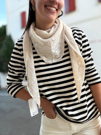 Pull fin marinière femme à rayures