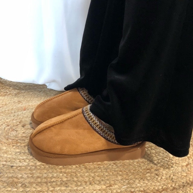 Mule fourrée chocolat