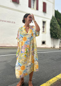 Robe imprimée Italia coloris bleu – vue de dos