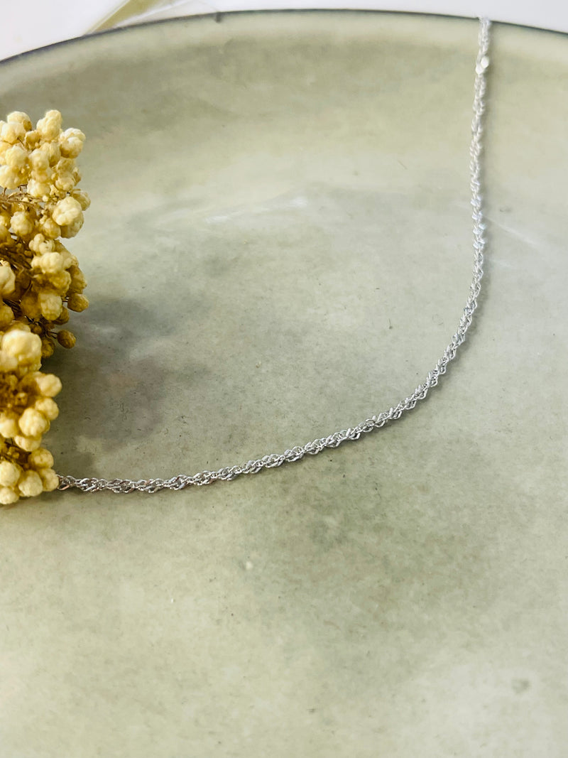 Chaîne argent torsadée 40cm