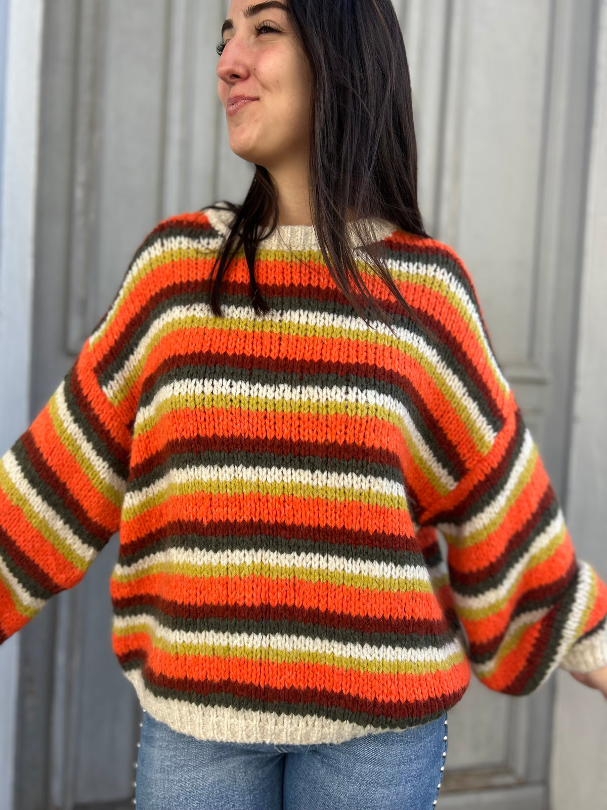 Pull Rainbow rayé ✨🍁