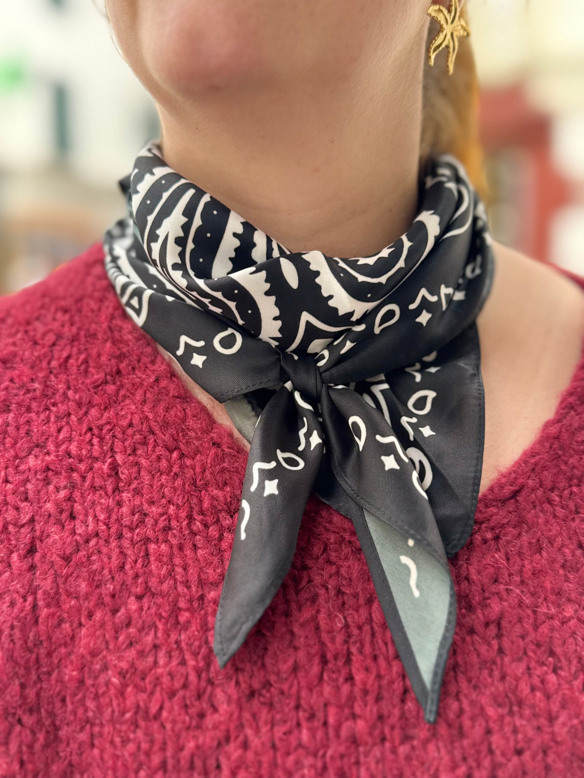 Foulard bandana - soie  - plusieurs couleurs