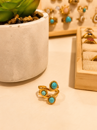 Bague Réglable Turquoise - Acier Inoxydable | 12 Modèles