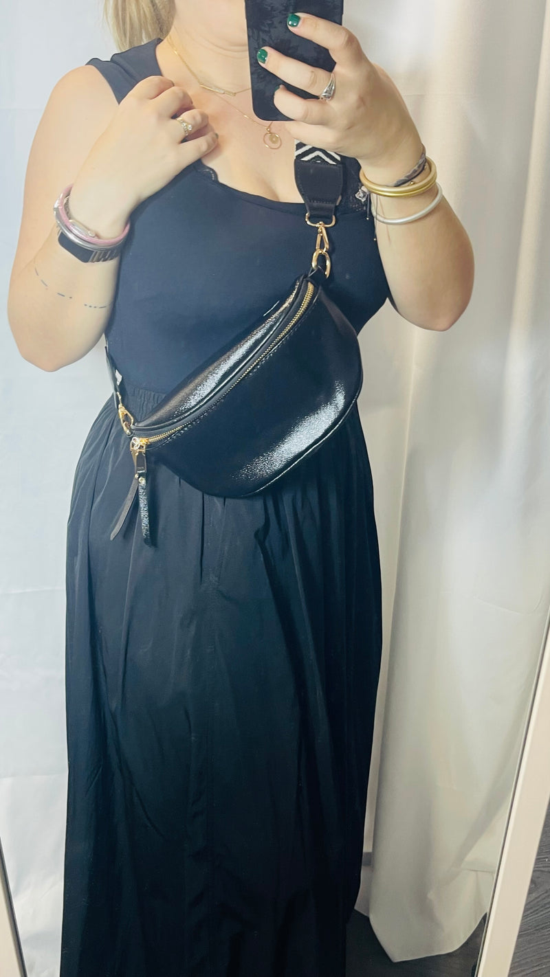 Sac Banane- Noire métallisée