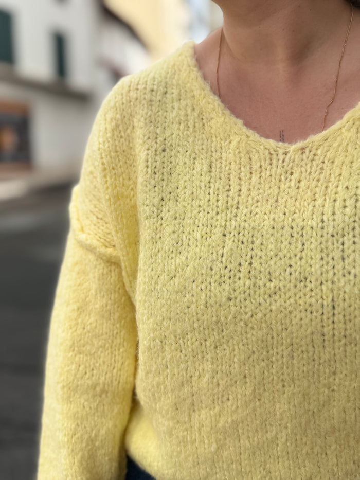 Gros pull en maille - Jaune