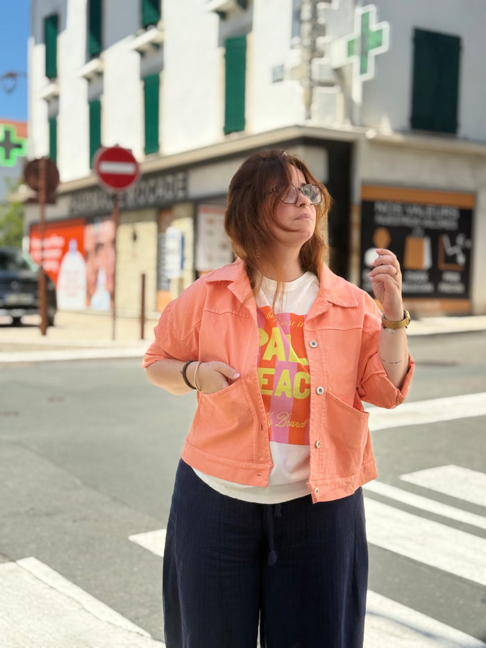 Veste Chemise Oversize Manches Courtes – Taille Unique