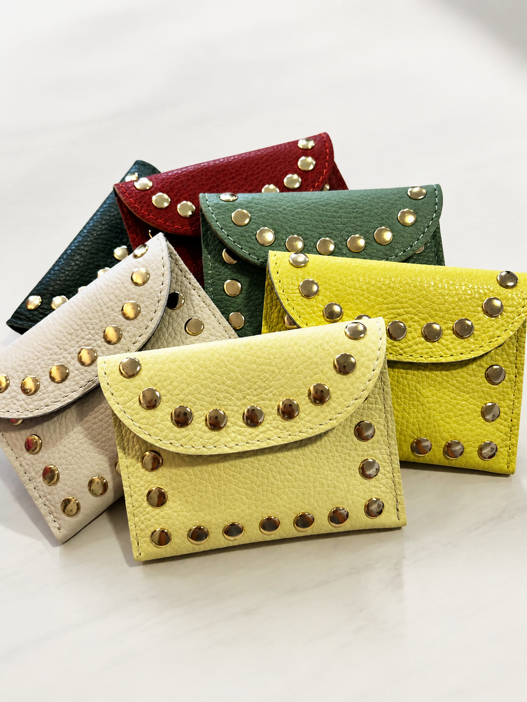 Porte-Monnaie Cuir Clouté – Plusieurs Coloris
