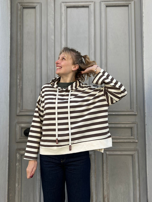 Sweat-marinière-chocolat-femme-Modadom