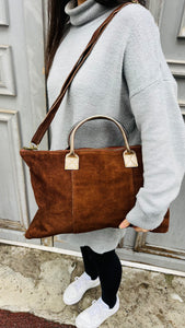 Sac en cuir marron