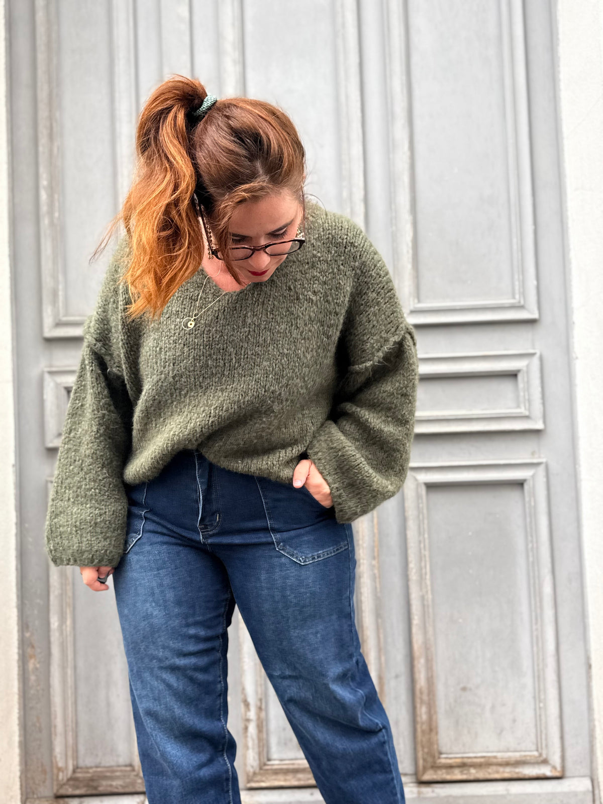 Jean large femme bleu – coupe loose