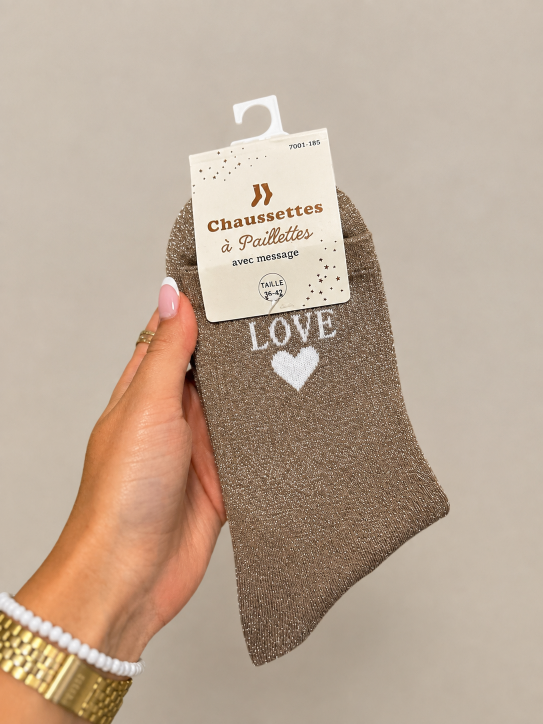 Chaussettes à Paillettes ✨ Message LOVE – Plusieurs Couleurs
