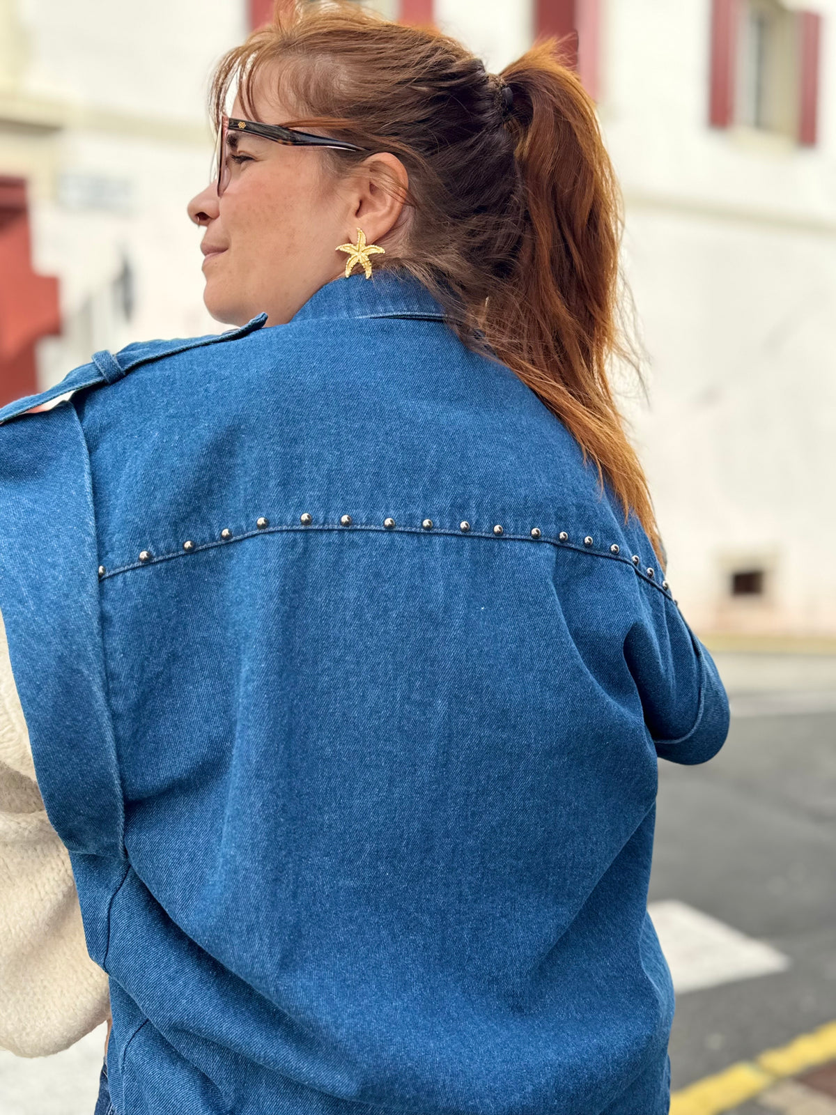 Veste jean sans manches