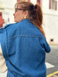 Veste jean sans manches