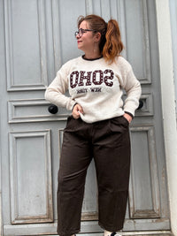 Pantalon large femme en coton – coupe confort