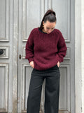 🍷 Pull en maille texturée "Margo" – Bordeaux profond et matière cocooning