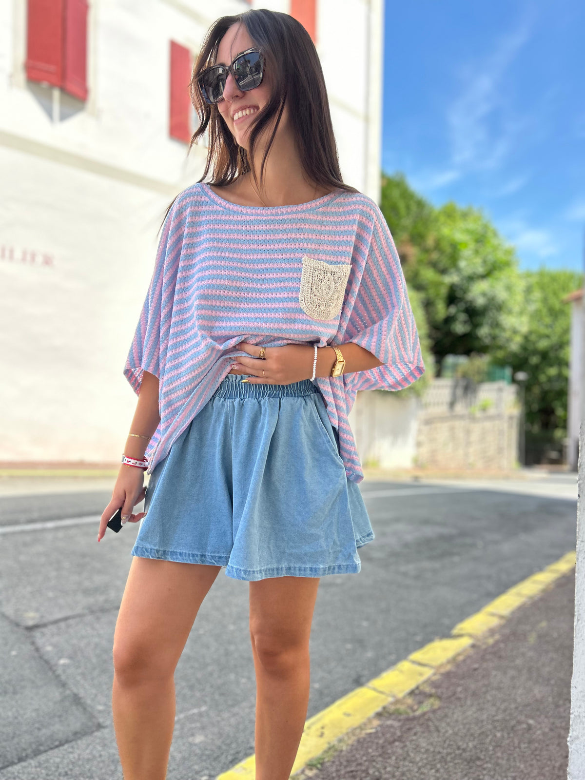 Short Jean Clair Effet Jupe-Short – Coupe Ample & Confortable