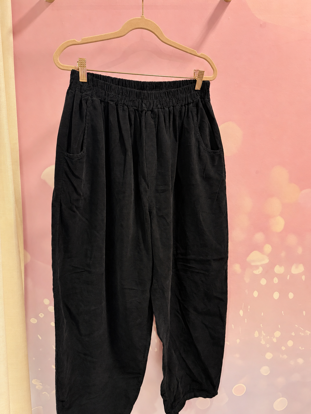 Pantalon velours fin grande taille femme