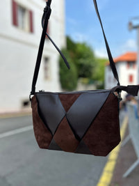 Sac Bandoulière Patchwork Cuir et Suède