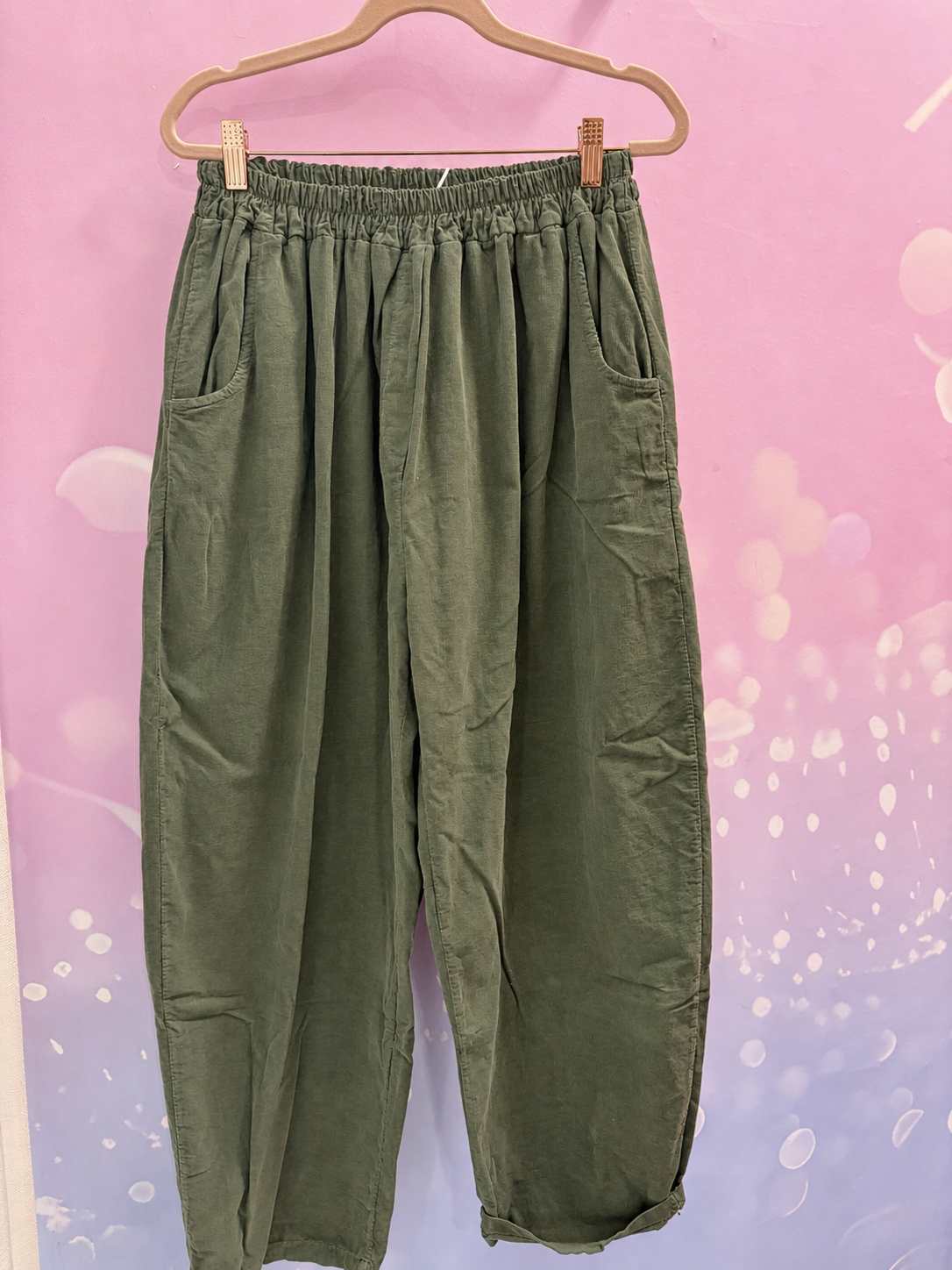 Pantalon velours fin grande taille femme
