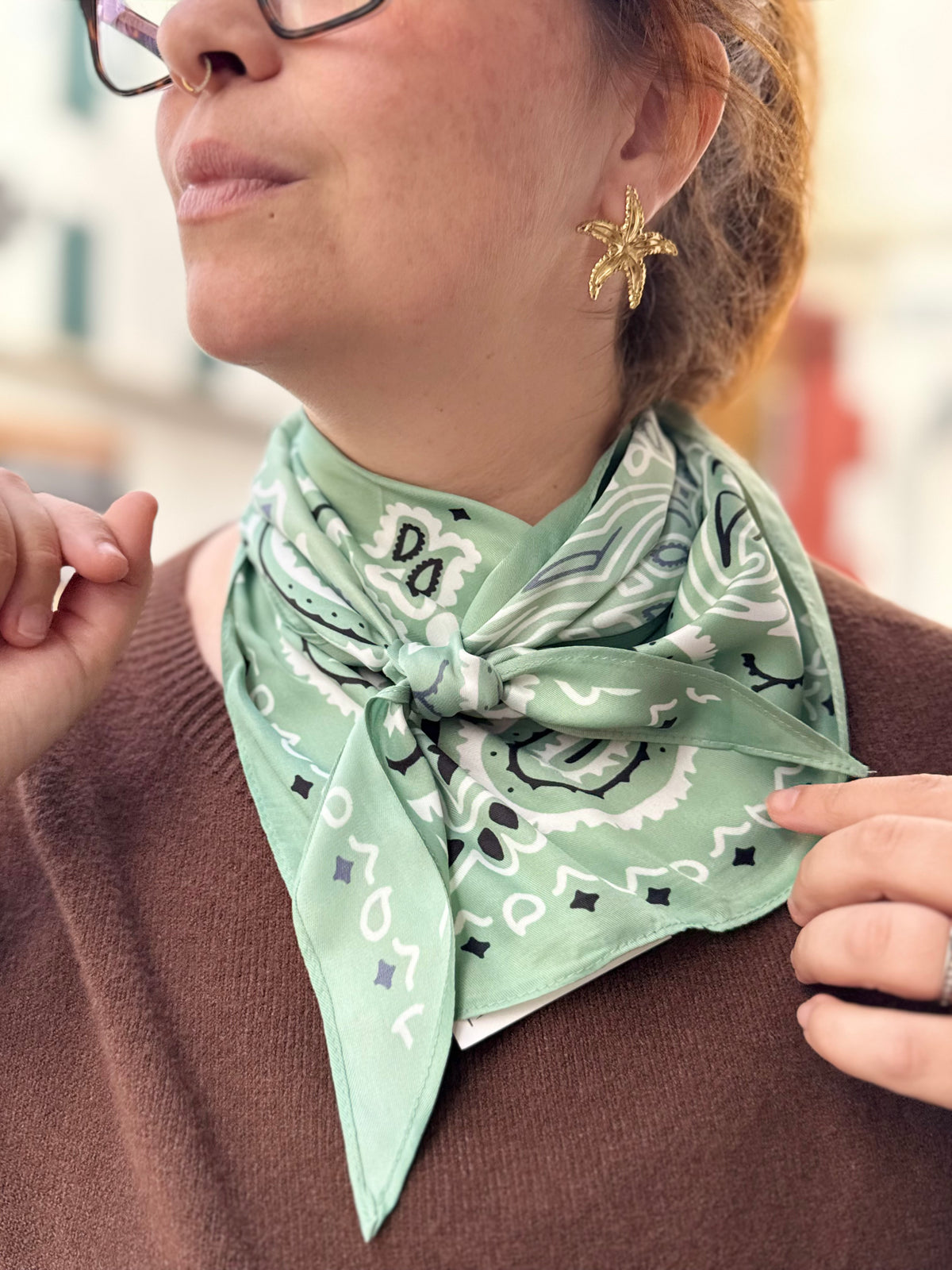Foulard bandana - soie  - plusieurs couleurs