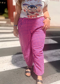 Pantalon Carreaux Taille Élastique – Taille Unique