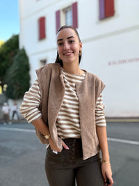 Gilet sans manches femme effet velours fin – Txaleko