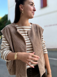 Pull fin marinière femme à rayures