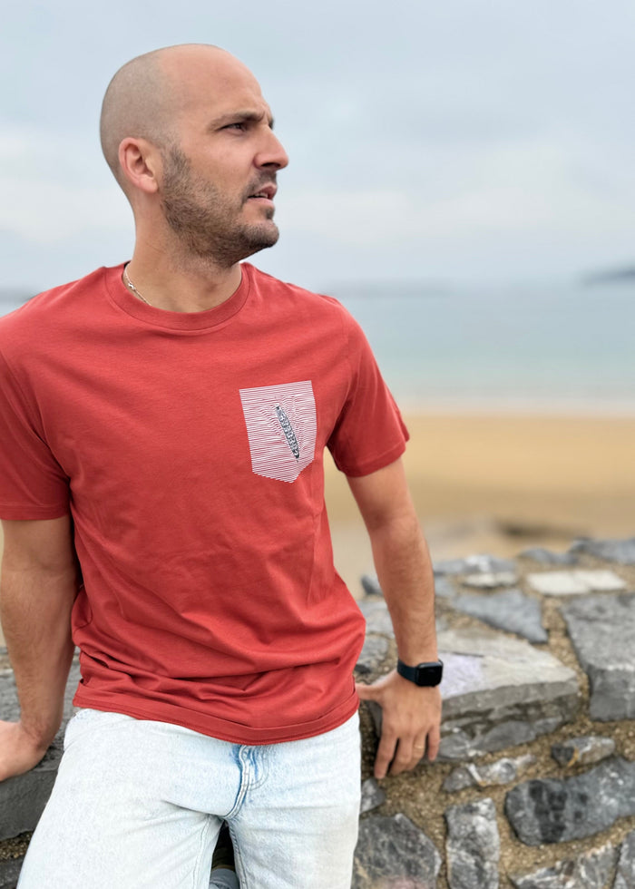 T-shirt Sakela EZ KEXA Terracota – Coton Ultra Doux | Marque Basque