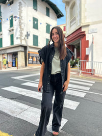 Veste jean sans manches