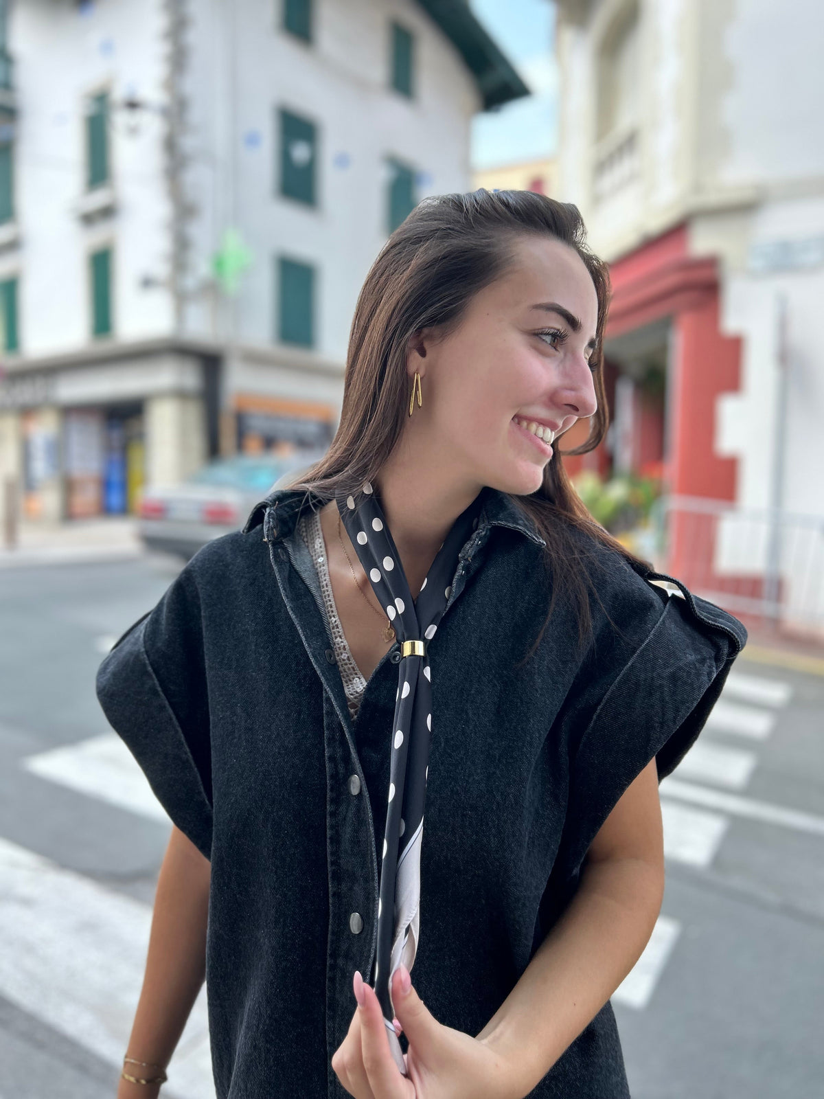 Foulard - soie - avec attache - plusieurs couleurs