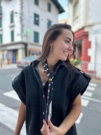 Foulard - soie - avec attache - plusieurs couleurs