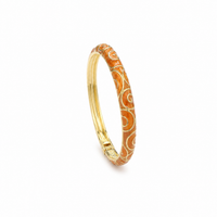 Bracelet Jonc Émaillé Fleuri – Ouverture Clipsée