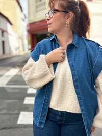 Veste jean sans manches