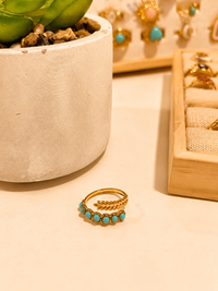 Bague Réglable Turquoise - Acier Inoxydable | 12 Modèles