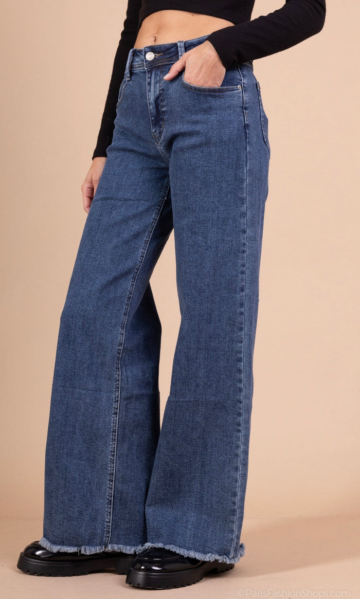 Jean femme Les Coquettes coupe wide