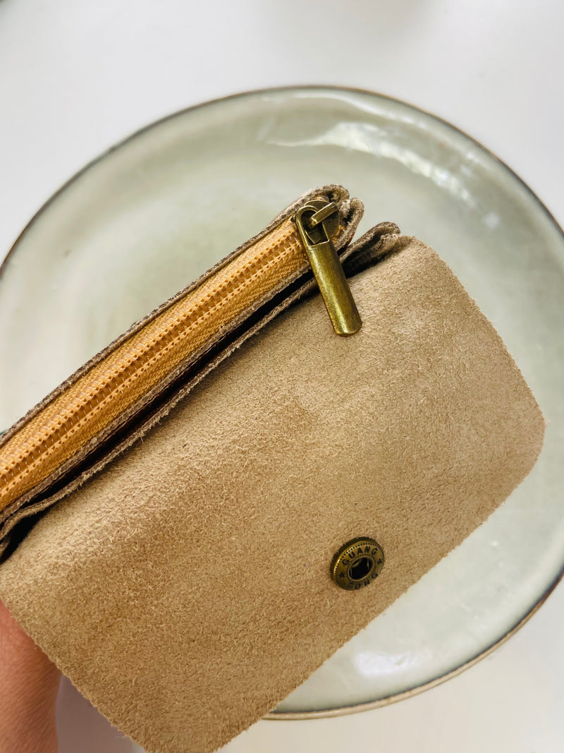 Porte monnaie Cuir véritable- doré